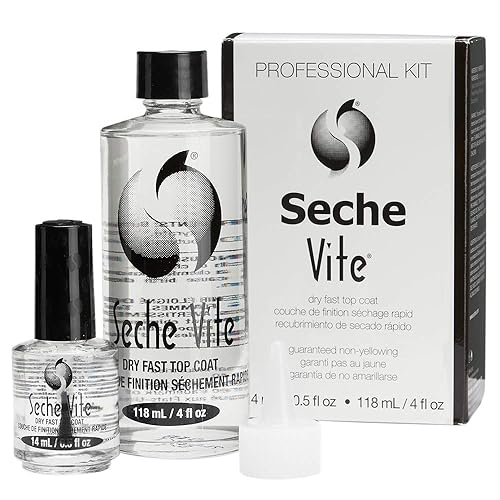 Seche Vite Professional Refill Kit, High-Gloss Clear Top Coat for Natural Nails, Artificial Gels Fiberglass Acrylic Extensions, Quick-Dry Long-Lasting