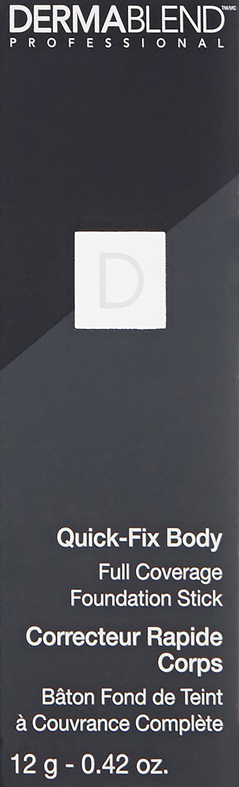 Dermablend Quick-Fix Body Makeup Full Coverage Foundation Stick, Water-Resistant Body Concealer for Imperfections & Tattoos, 0.42 Oz