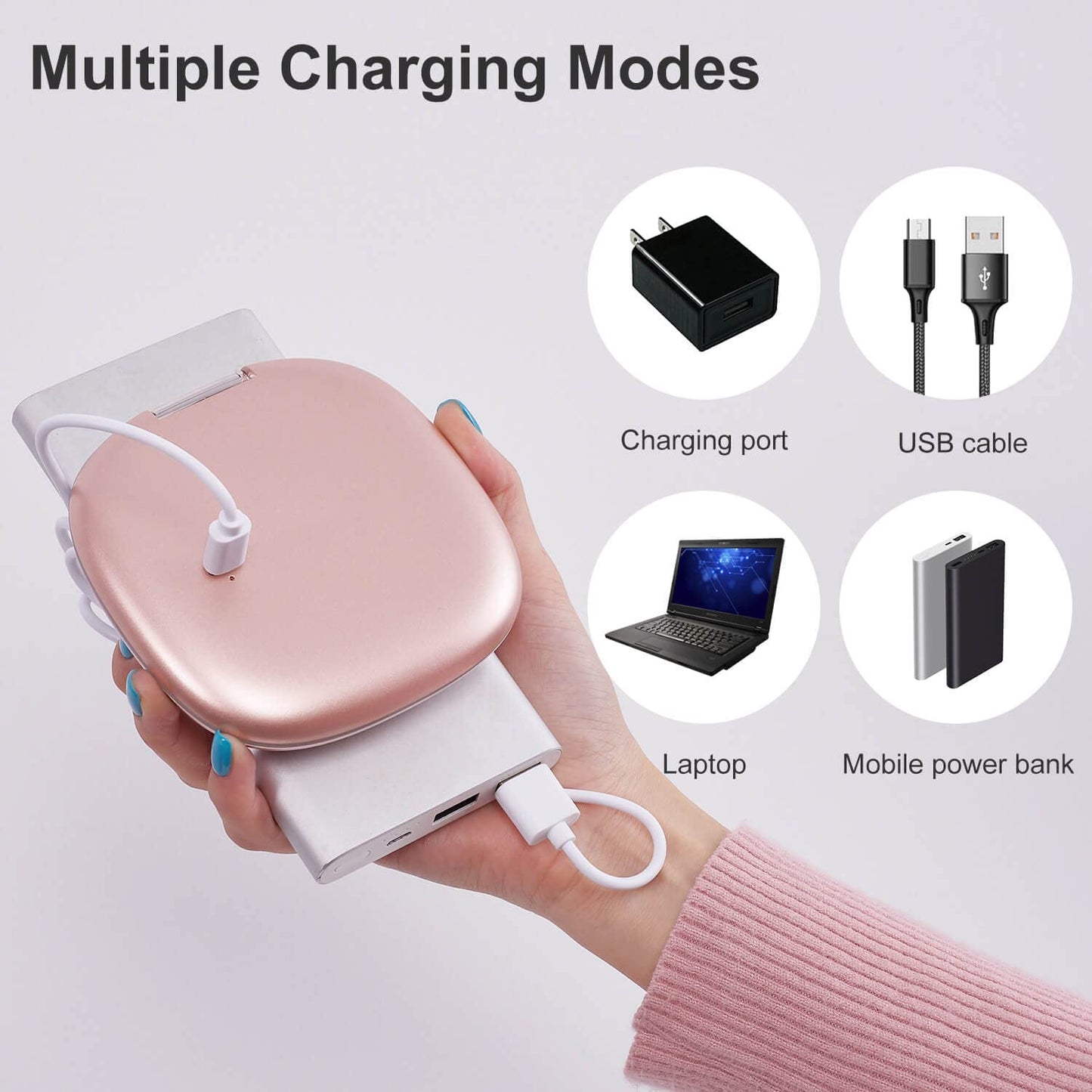 Mocado Compact LED Magnifying Travel Makeup-Mirror - 4 inches 1X/10X Magnification Small Hand Pocket Dimmable Double Sided USB Rechargeable Touch
