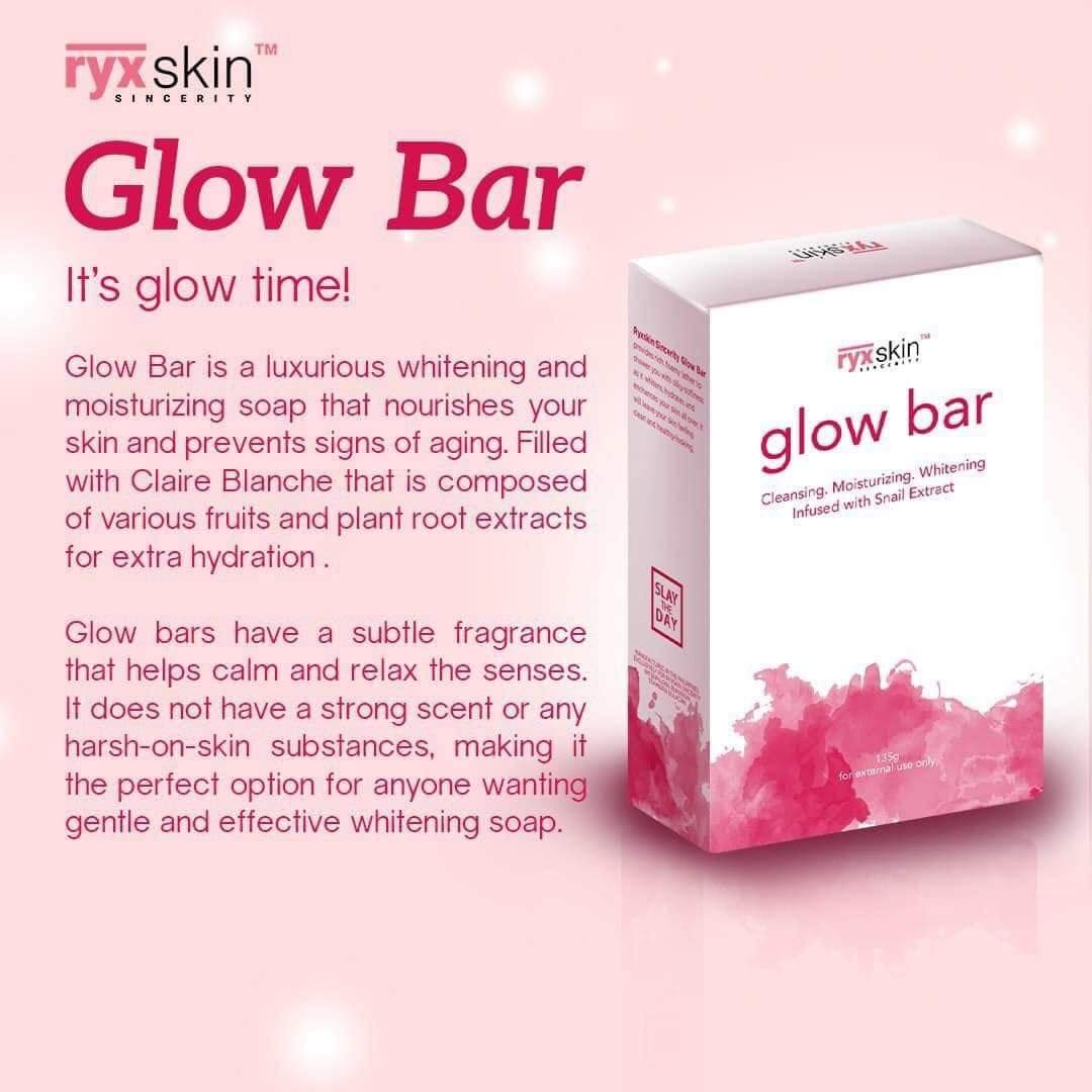 Ryxskin Glow Bar Cleansing and Moisturizing Face and Body Soap Infused with Snail Extract,135g Product Name,4.76 Ounce (Pack of 1)