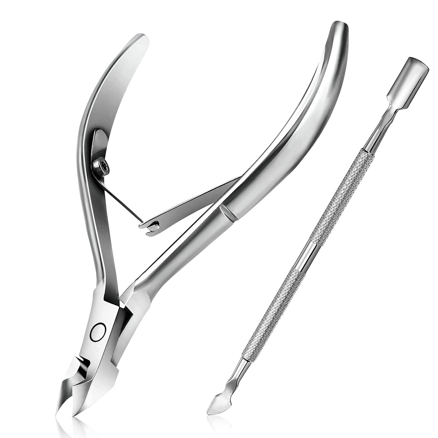 Cuticle Trimmer with Cuticle Pusher - Easkep Cuticle Remover Cuticle Nipper Professional Stainless Steel Cuticle Cutter Clipper Pedicure Manicure