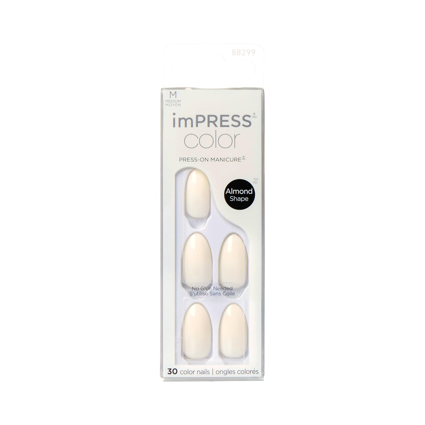KISS imPRESS Color Press-On Manicure Fake Nails, Ballroom - Short & Square, Solid White, Ready To Wear, Chip Proof, Smudge Proof, No Dry Time, Mini Beauty & Personal Care imPRESS
