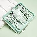 12-Piece Nail Care Kit, Mint Green Leather Travel Case,Manicure Set Personal Care, Nail Clipper Kit,Nail Tools with Luxurious Travel Case, Gifts