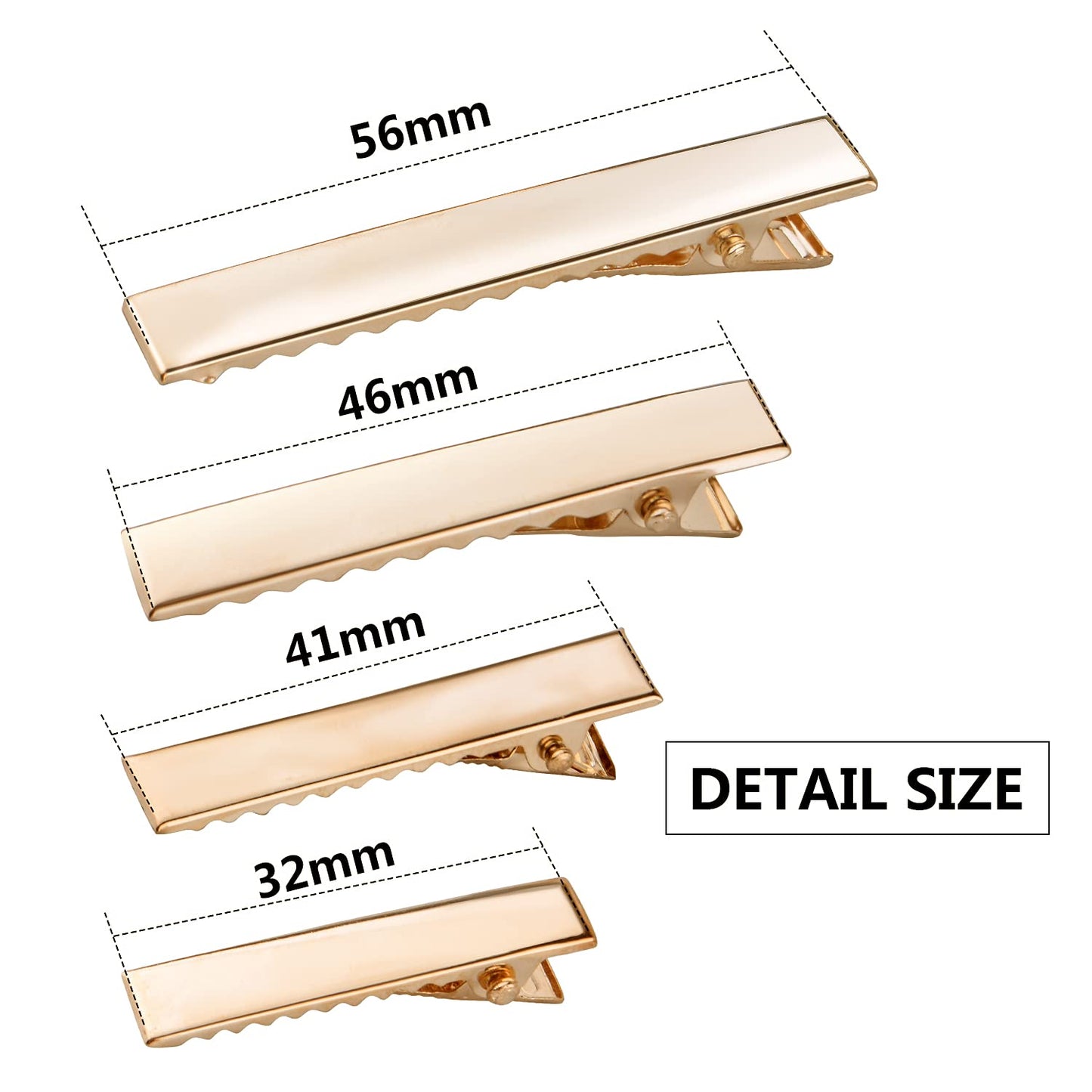 Duck Bill Hair Clips, 120pcs Gold Alligator Bow Clips Metal Single Prong Hair Curl Clips Flat Alligator Clips for Hair Styling Accessories or DIY