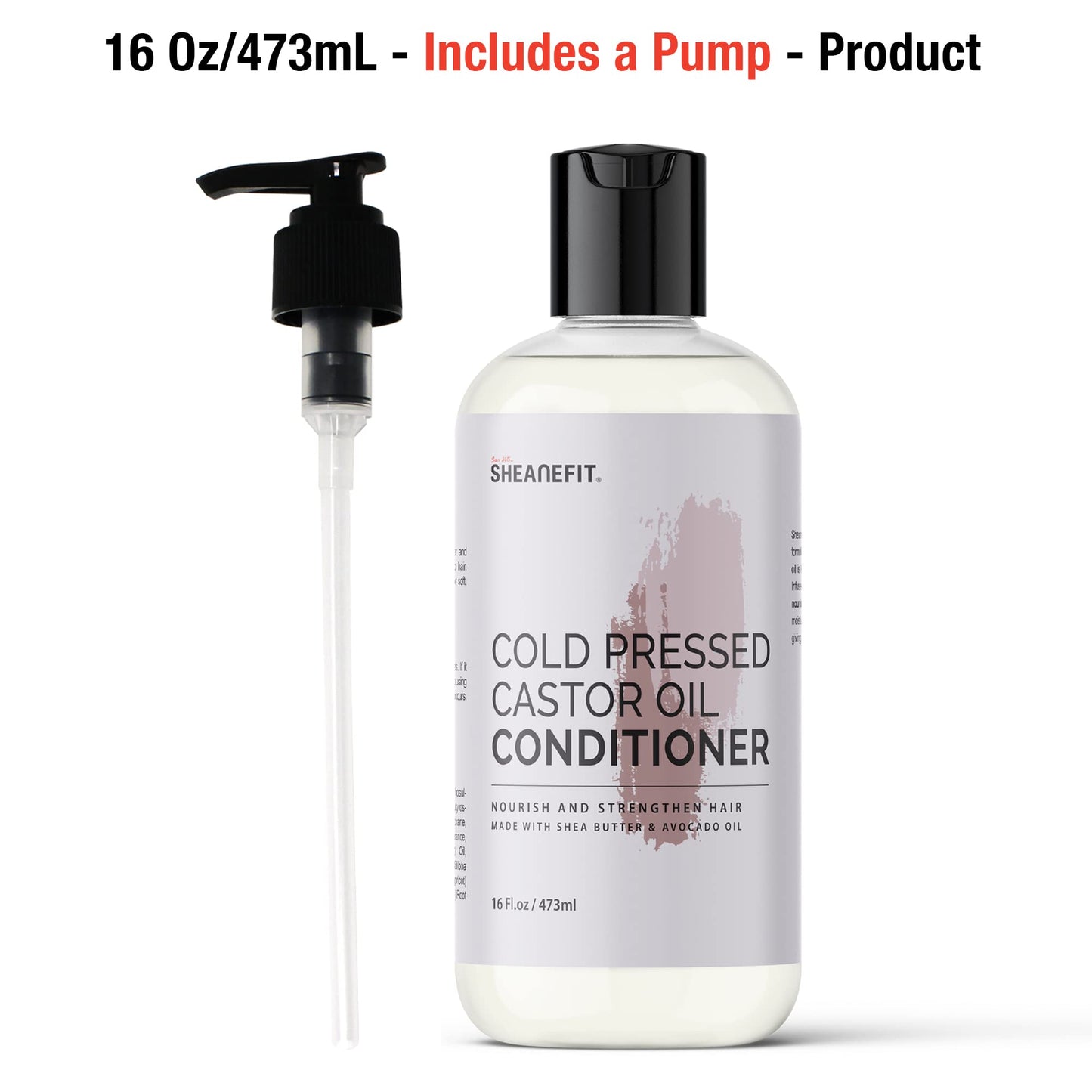 Sheanefit Cold Pressed Castor Oil Daily Shampoo Conditioner 16oz (Castor Oil Conditioner - 16oz)