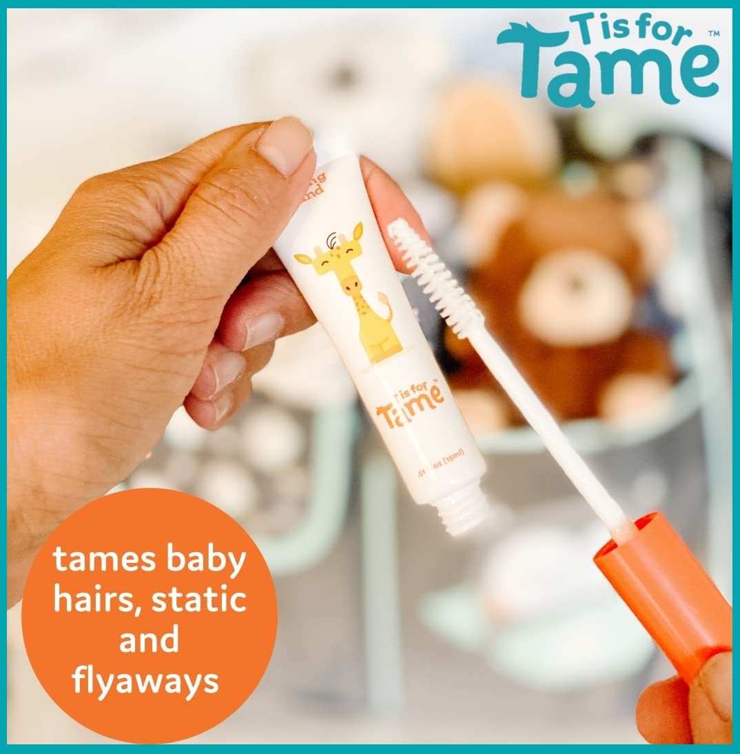 T is for Tame - Hair Taming Cream Wand for Flyaways, Frizz - Natural & Vegan Kids Hair Care Styling Wand - Slick Back Smoothing Hair Stick for Baby