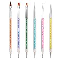 iminoo 6PCS Nail Art Brushes,Double Ended Nail Liner Brush Dotting Pen Nail Art Point Drill Drawing Tools,Double Ended Nail Art Brushe for DIY Nail
