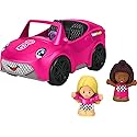 Fisher-Price Little People Barbie Toddler Toy Car Convertible with Music Sounds & 2 Figures for Pretend Play Ages 18+ Months