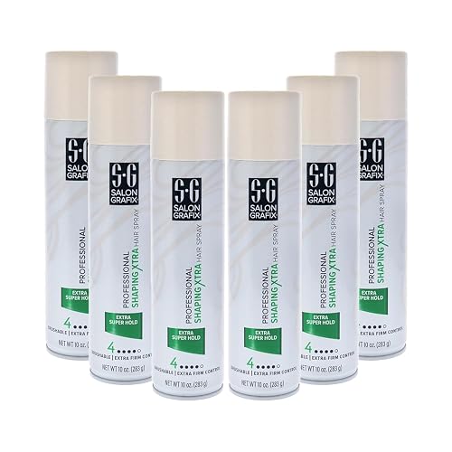 Salon Grafix Shaping Hair Spray - Brushable and Freshly Scented Hairspray for Women and Men - Professional Quality Result - Extra Super Hold - 6 pc