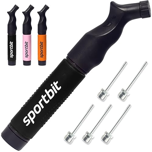 SPORTBIT Ball Pump for Sports Balls - Push & Pull Inflating System - Hand Pump for All Exercise Balls - Volleyball Pump, Basketball Inflator…