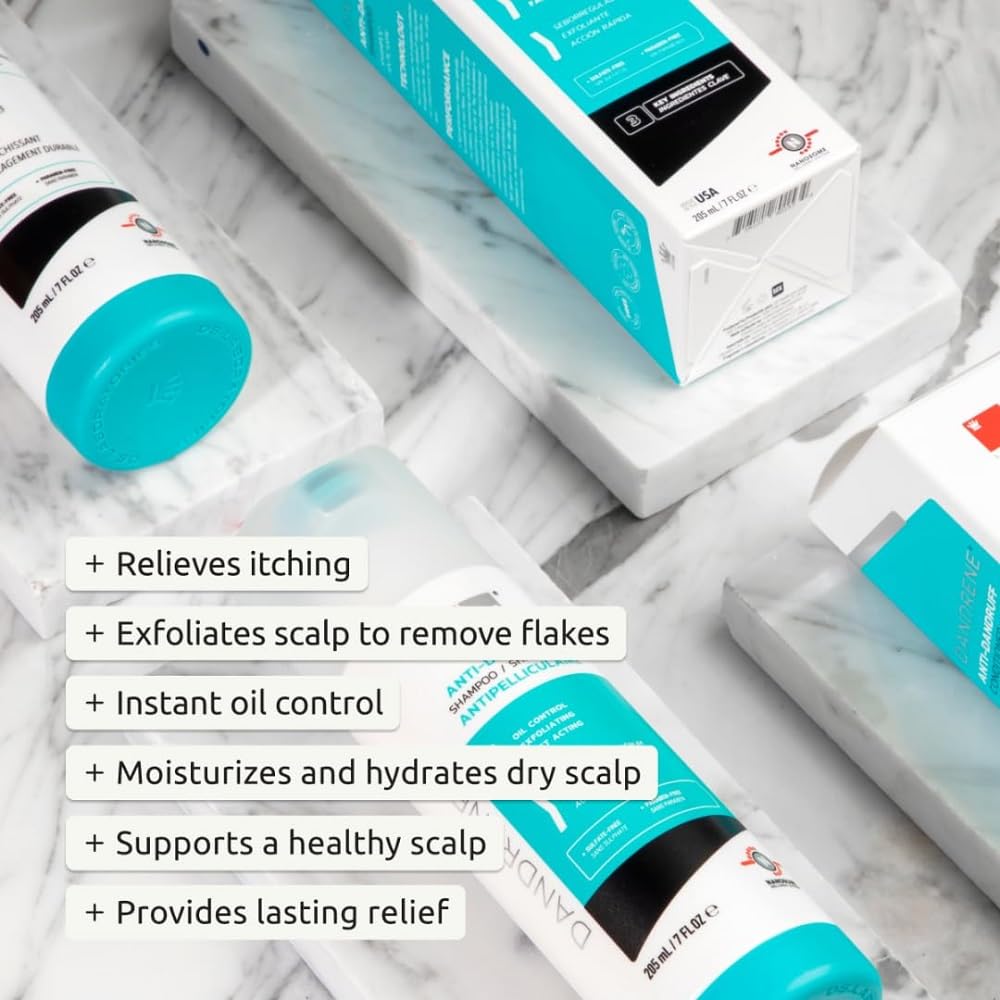 DS Labs Dandrene Dandruff Shampoo & Conditioner Kit, 205mL- for Itchy, Flaky Scalp, Exfoliating Shampoo, Moisturizing Conditioner, Supports Scalp