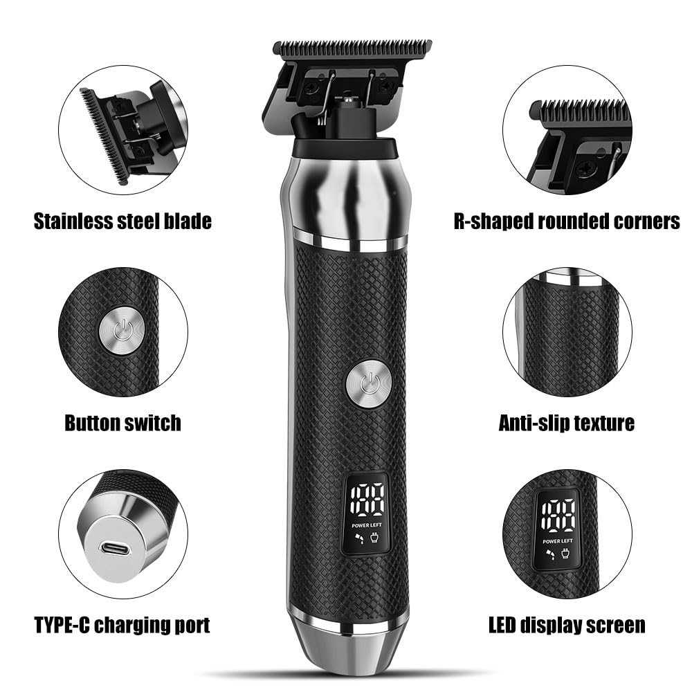 QDKVTNDJZ Professional Hair Trimmer&Crunch Foil Shaver Kit, Electric Razor&Beard Trimmer Barbers Cordless Close Cutting T-Blade Trimmer Kit Beauty and Personal Care QDKVTNDJZ