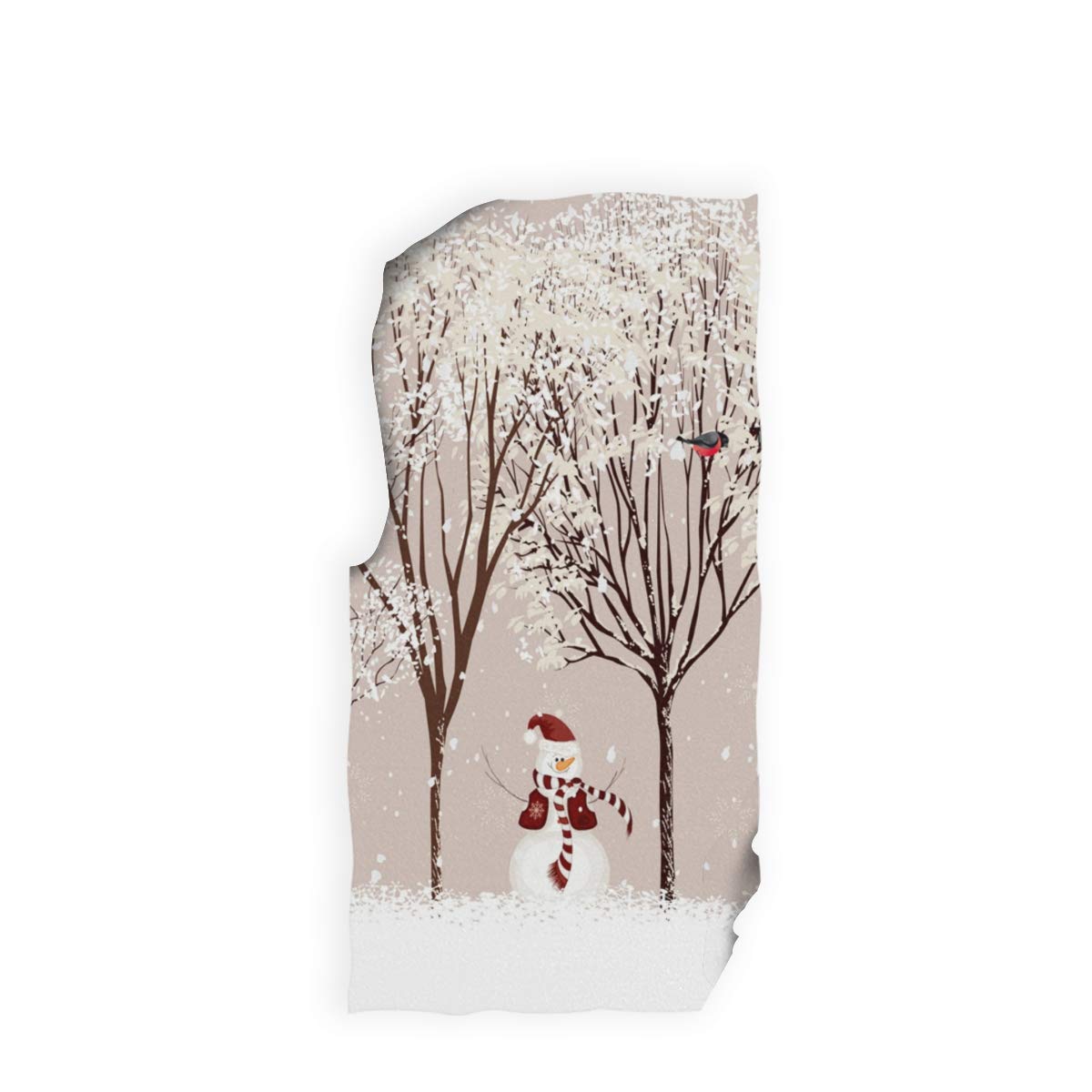 Winter Snowman Bird Tree Snow Hand Towels 16x30 in Bathroom Towel, Christmas X-mas Small Bath Towel for Hand,Face,Gym and Spa Bathroom Decor Gifts
