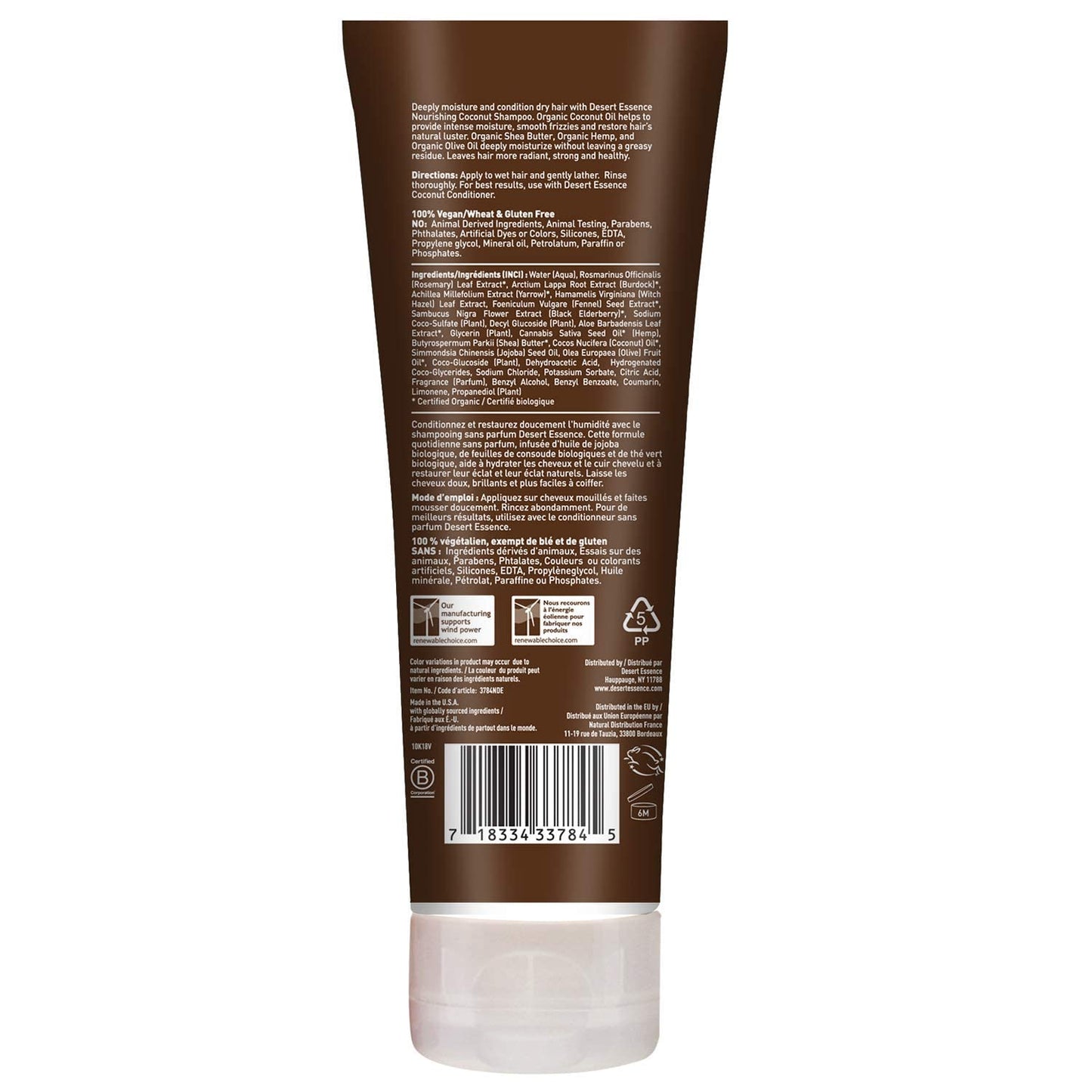 Desert Essence Coconut Shampoo & Conditioner Bundle - 8 Fl Ounce - Nourishing For Dry Hair - Delightful Scent - Refreshes Skin - Coconut Oil