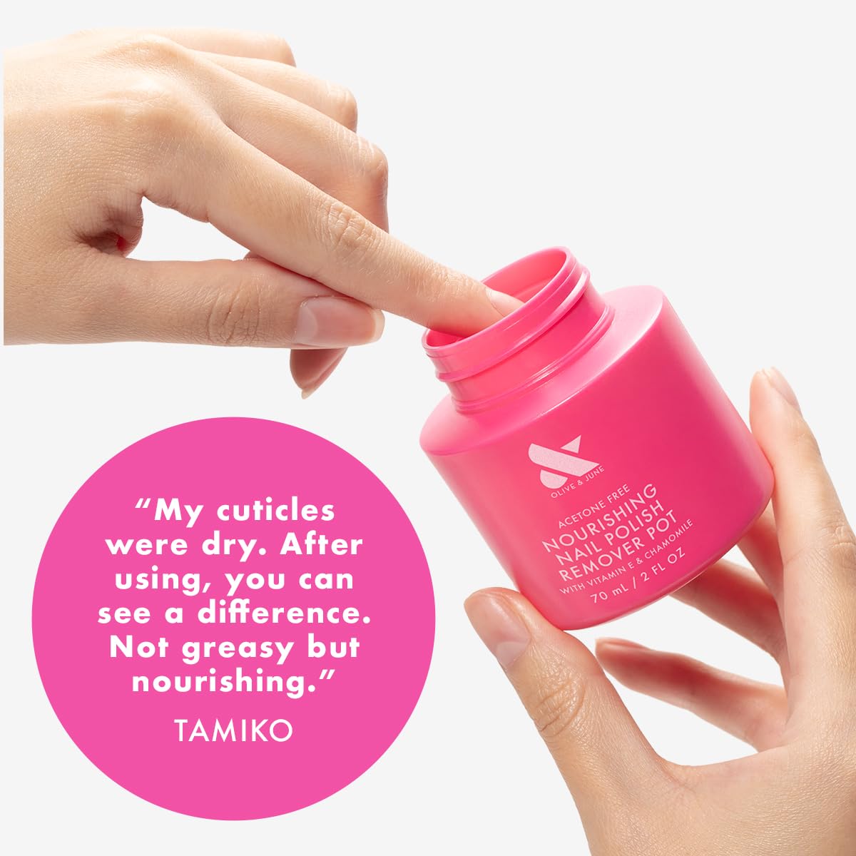 Olive & June Nourishing Remover Pot | Non Acetone | No-Mess Nail Polish Removal For Hands & Feet | Vitamin E & Chamomile | Acetone - Free Super Fast Beauty & Personal Care Olive & June