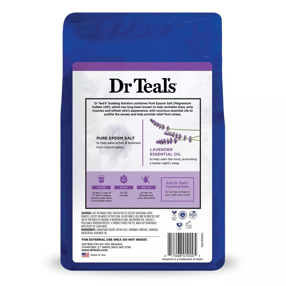 Dr Teal's Pure Epsom Salt Soothe & Sleep Lavender Soaking Solution (3 lbs, 3 pk) Beauty and Personal Care Dr Teal's