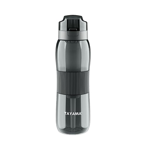 Tayama 25 oz. Black Tritan Alkaline Filtering Water Bottle, BPA-Free