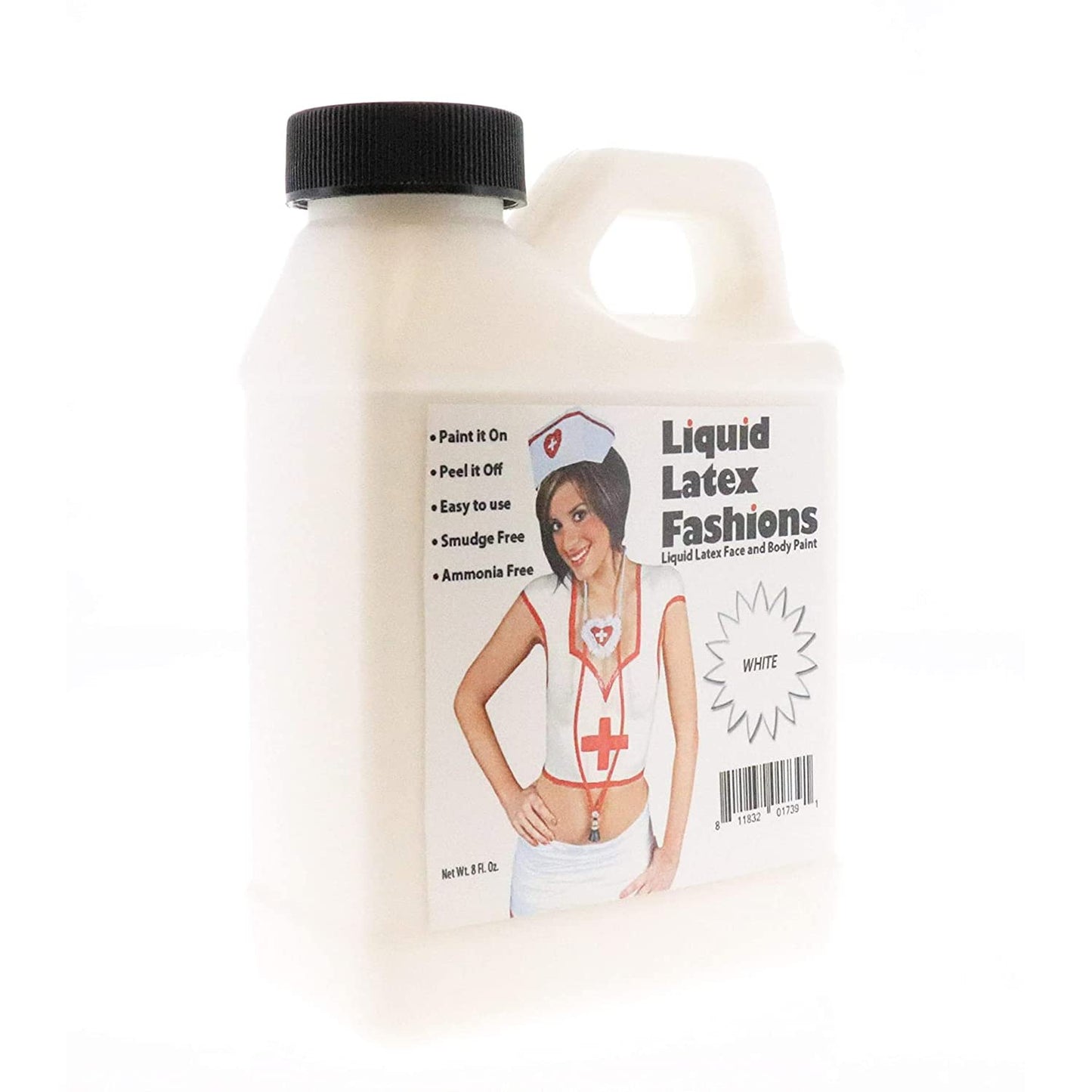 Liquid Latex Fashions - Ammonia Free Halloween Easy Peel Off Body Paint, Ideal for Art, Theater, Parties, School Plays, Cosplays and Concerts, White