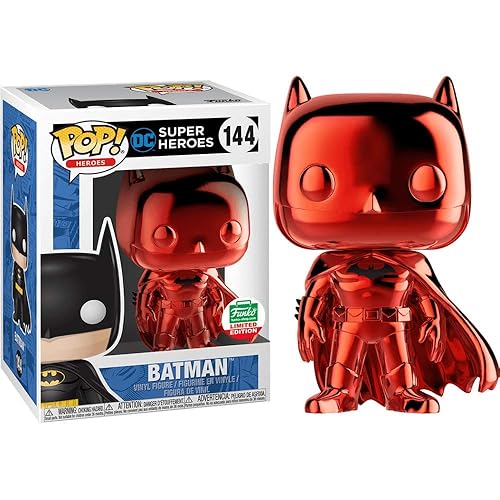 Funko Pop! DC Super Heroes Red Chrome Batman Shop Exclusive Vinyl Figure