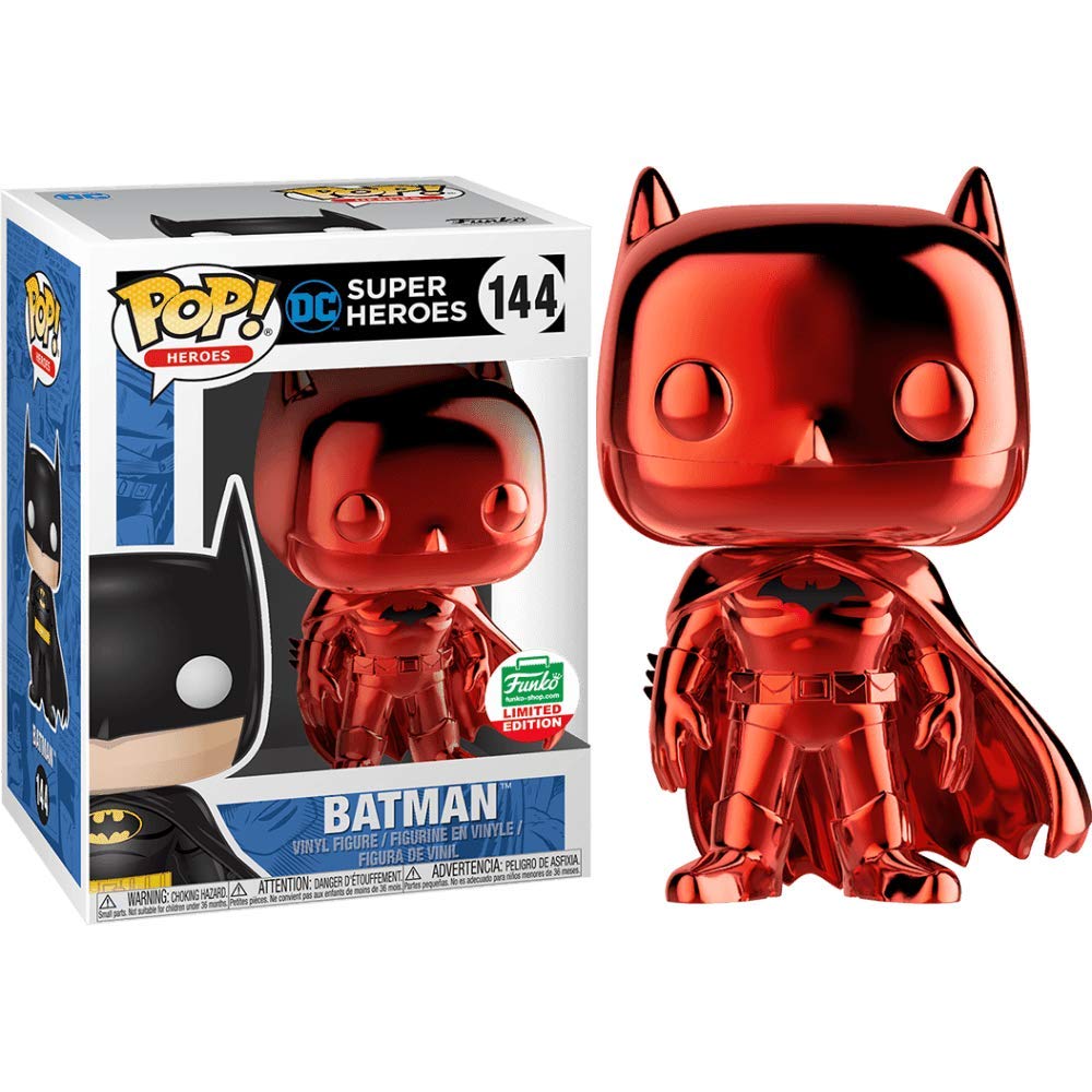 Funko Pop! DC Super Heroes Red Chrome Batman Shop Exclusive Vinyl Figure