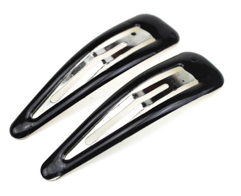 40Pcs Women Large Black BB Clip Scrub Side Clip Plastic Coated Metal Hair Clips About 6.7CM (2.6 '')