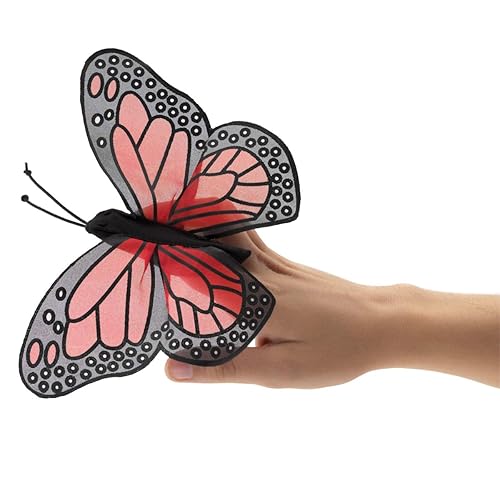 Folkmanis Mini Monarch Butterfly Finger Puppet, Orange, Black