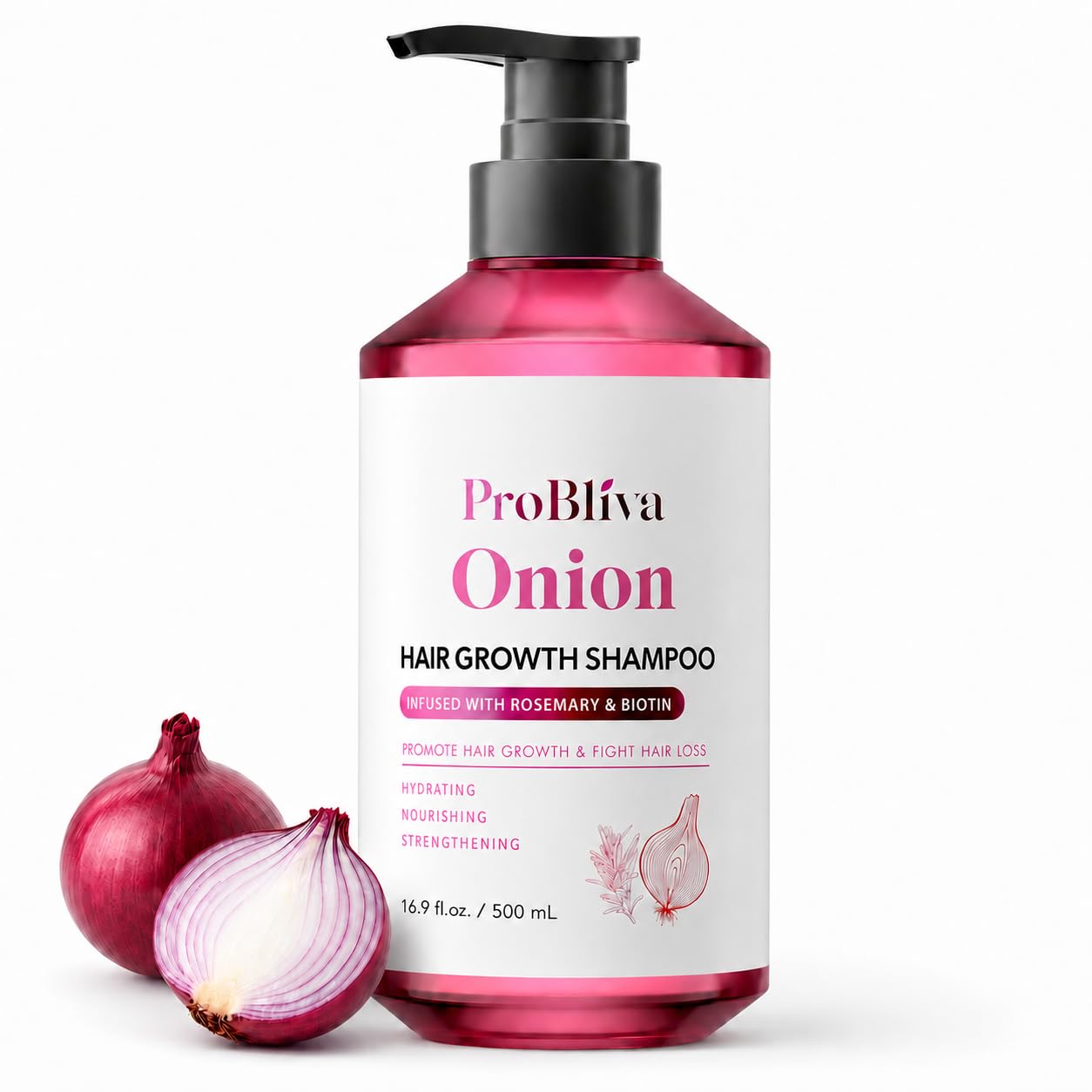 ProBliva Onion Shampoo for Hair Growth: Onion Hydrosol Shampoo with Biotin and Rosemary for Hair Loss and Thinning Hair - Promotes Healthier, Thicker