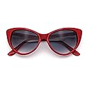 SA106 Womens Classic Gothic Mod Cat Eye Sunglasses Red - Smoke