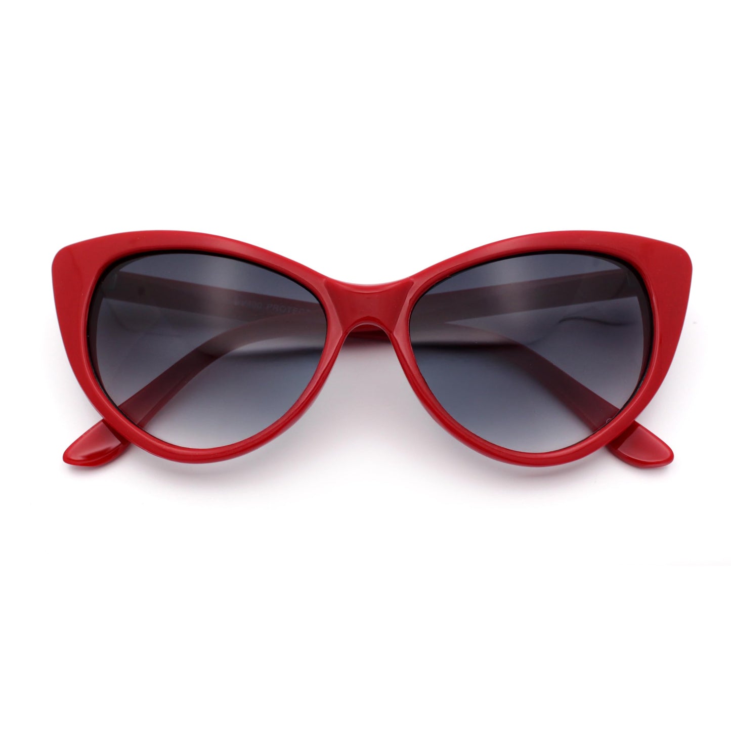 SA106 Womens Classic Gothic Mod Cat Eye Sunglasses Red - Smoke