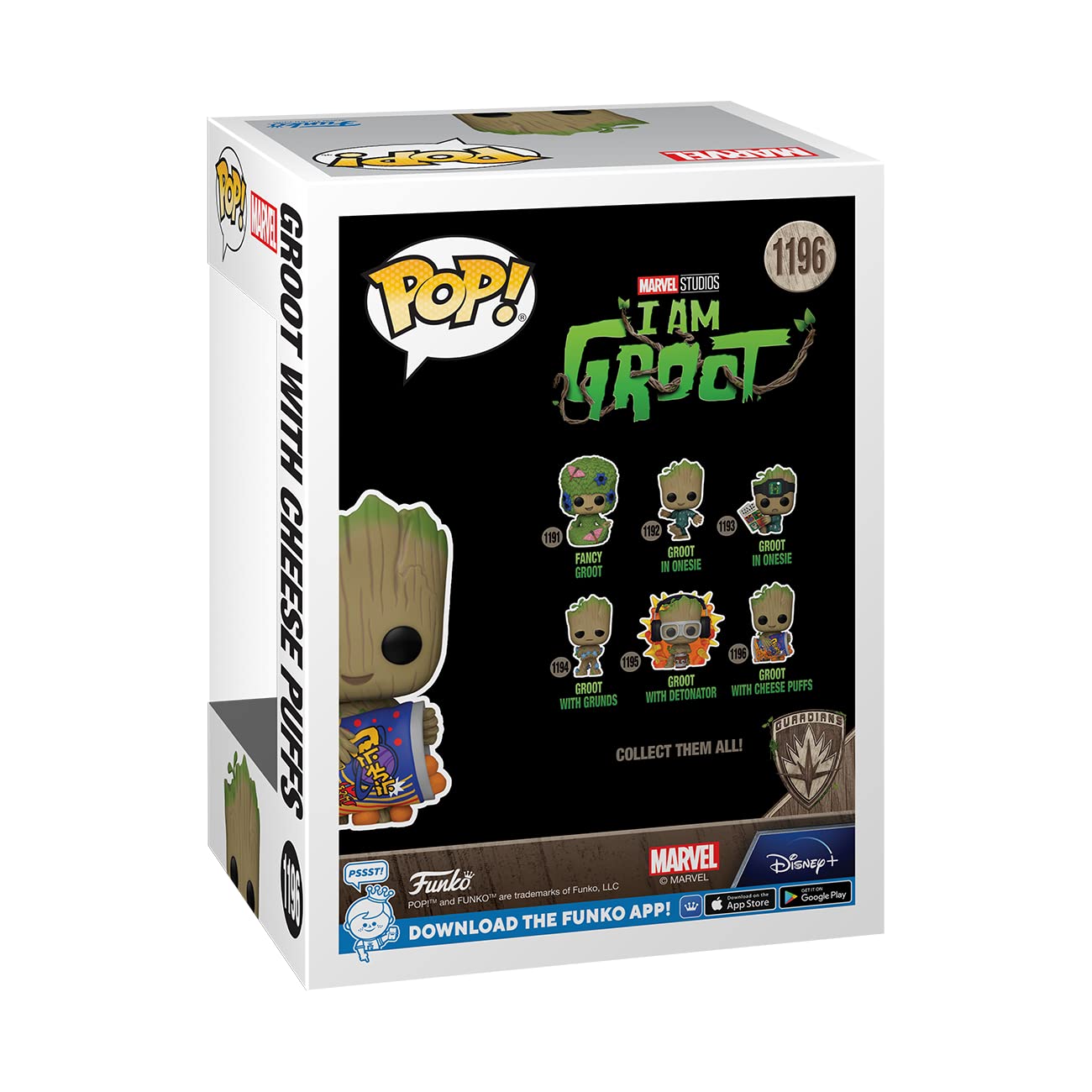 Funko POP! Marvel: Guardians of The Galaxy - Groot - 1/6 Odds for Rare Chase Variant with Cheese Puffs - Groot Shorts - Collectable Vinyl Figure…