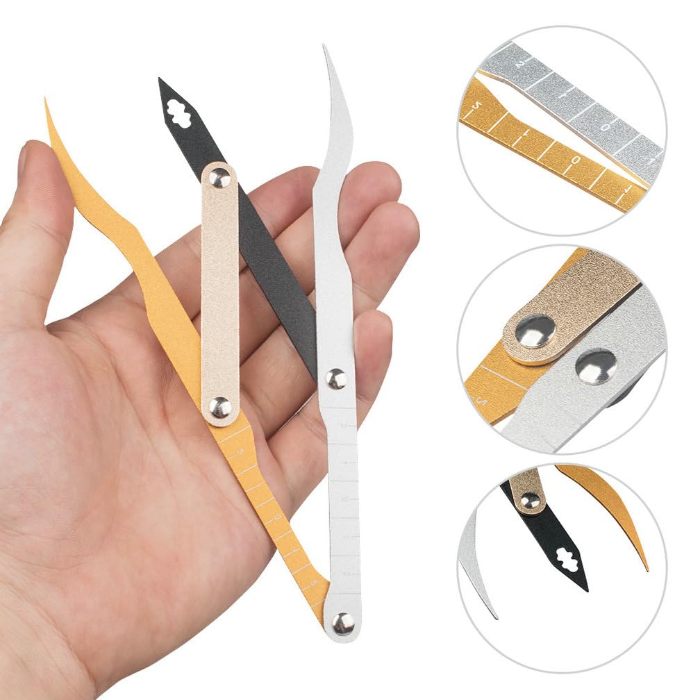 HOTWE Eyebrow Stencil Ruler for Microblading, Three-point Positioning Balance Ruler for Semi Permanent Makeup, Golden Ratio Caliper Measurement Tools