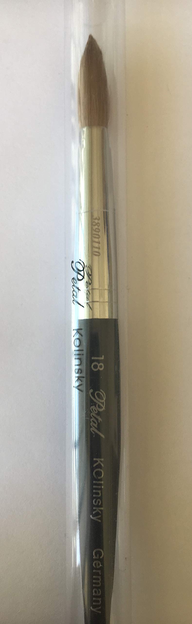Six Angles - CRIMPED - Black Handle Petal 100% Kolinsky Acrylic Nail Brush (Crimped 18) Beauty & Personal Care Six Angles