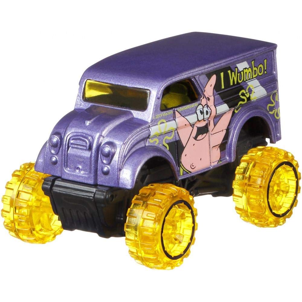 Hot Wheels Spongebob Monster Dairy Delivery Truck, Purple, 1:64 Scale, Pull-Back Action, Unisex, Children