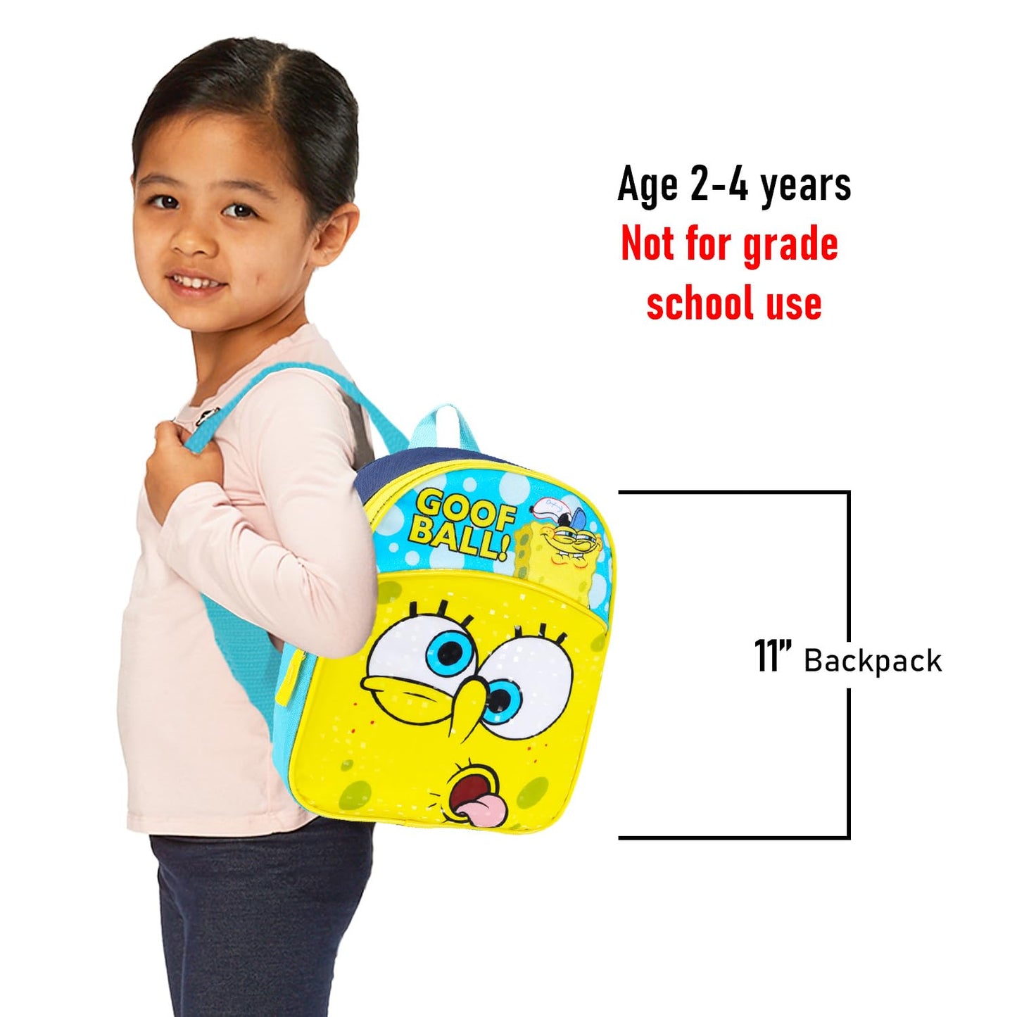 SPONGEBOB SQUAREPANTS Mini Backpack and Water Bottle Set - 11" Spongebob Backpack with Water Bottle, and More (Spongebob School Supplies Bundle)