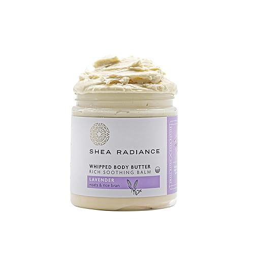 Shea Radiance P.U.R.E. Whipped Shea Butter with Colloidal Oatmeal - Whipped Body Butter Blended with Skin Soothing Oatmeal & Moisturizing Rice Bran