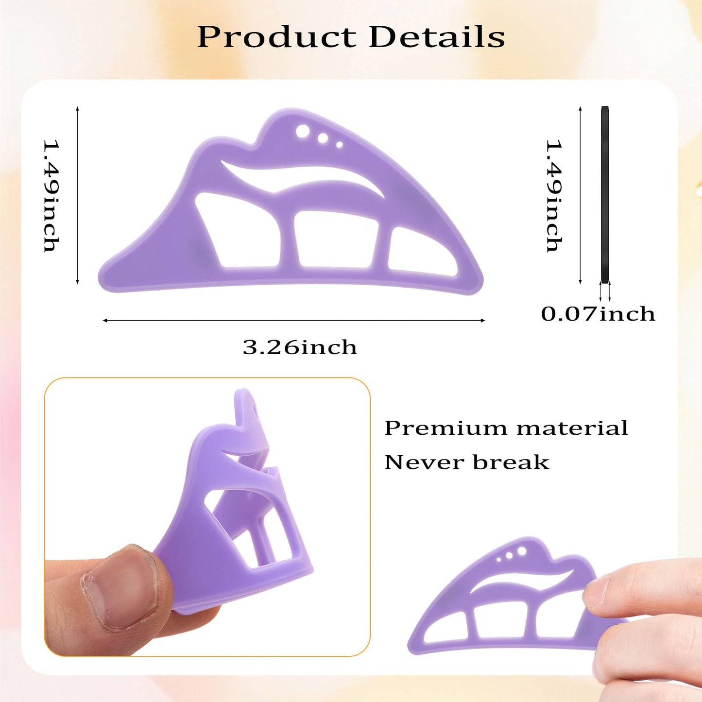 NFAMRZCAR 2PC Eyeshadow Stencil 5 in 1 Silicone Eyeshadow Tool,Reusable Eye Makeup Aid Stencils,Eye Makeup Aid, for Make Up Beginners&Women (Purple)