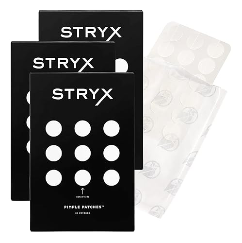 Stryx Hydrocolloid Acne Pimple Patches for Men, 3-Pack - Great for Breakouts, Zits, Blemishes, Whiteheads, & Reducing Redness - Designed for Men’s