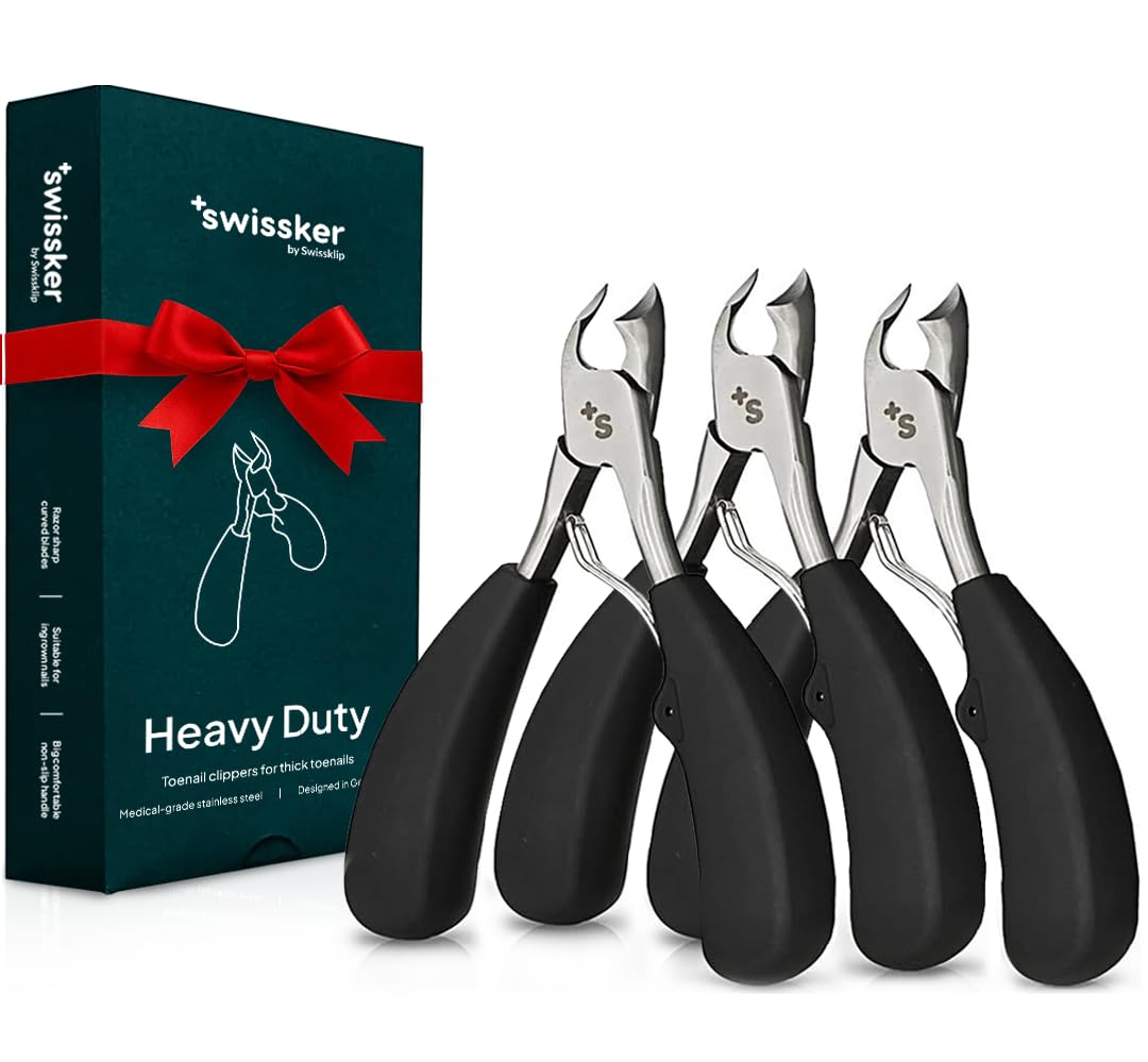 Swissker by Swissklip Heavy Duty Toenail Clippers for Men and Women - Professional Ergonomic Large Toe Nail Cutter & Trimmer for Thick Nails Seniors Beauty and Personal Care Swissklip Default Title