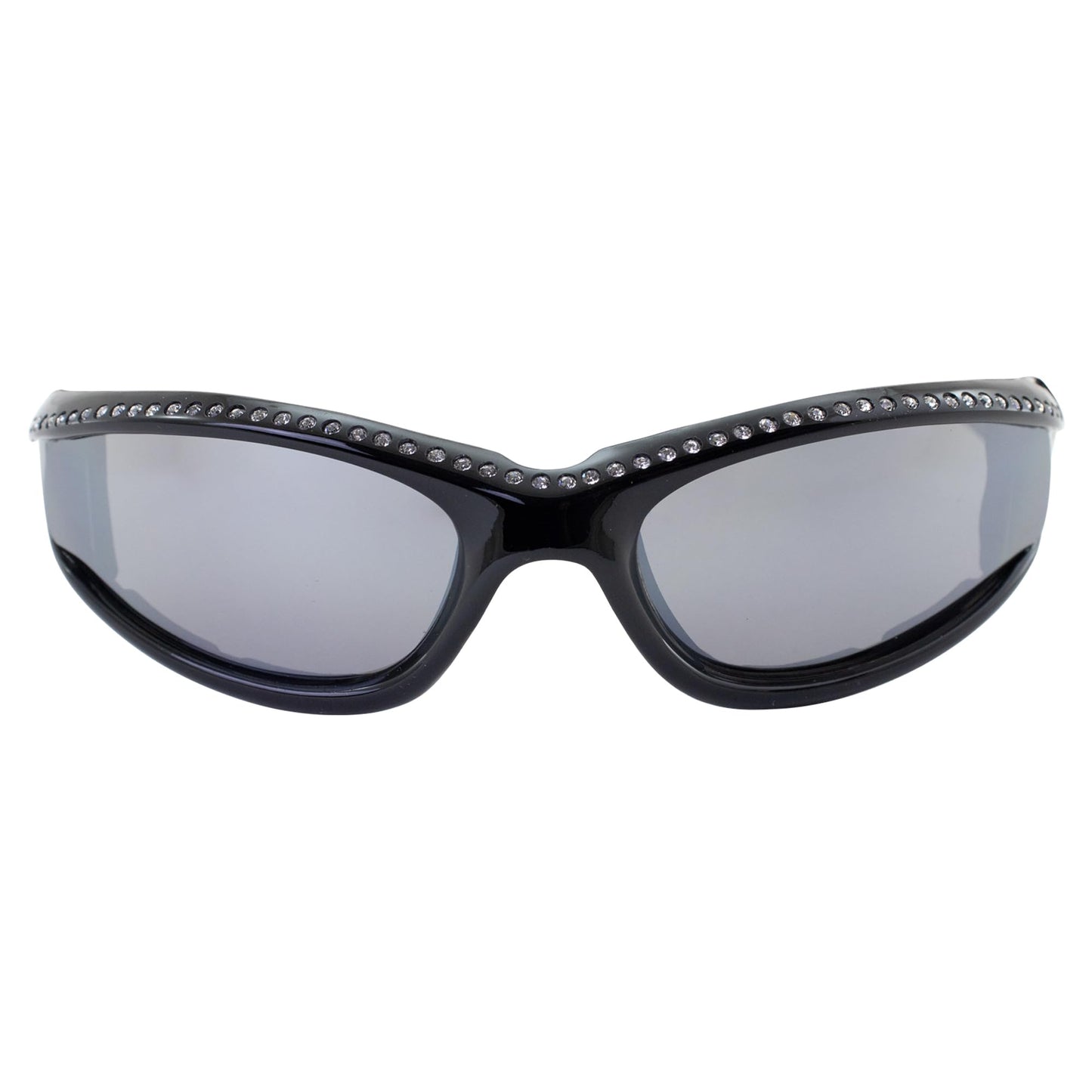 Global Vision Eyewear Marilyn 11 Women's Padded Bling Black Motorcycle Sunglasses Flash Mirror Lenses