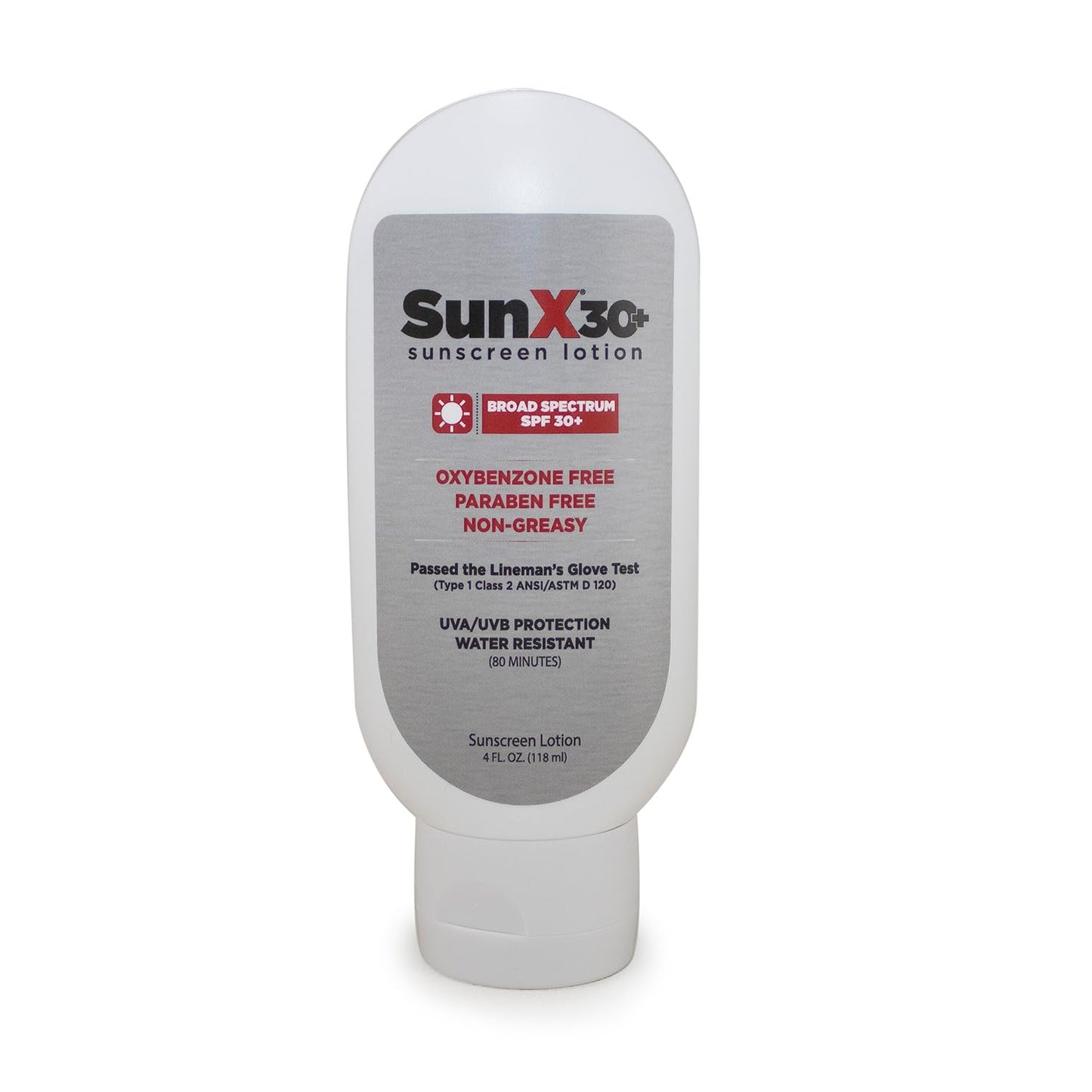 CoreTex Sun X 30+ SPF Broad Spectrum Sunscreen Lotion - 4oz Tottle of Paraben, Oxybenzone, Octinoxate, & Oil Free Sunscreen - No White Cast and Water