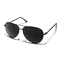 ShadyVEU Oversized Super Dark Fashion Designer Aviator Metal UV400 Mens Womens Sunglasses,Black,X-Large