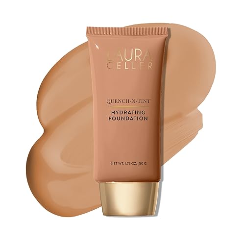 LAURA GELLER NEW YORK Quench-n-Tint Hydrating Foundation - Medium/Deep - Sheer to Light Buildable Coverage - Natural Glow Finish - Lightweight Formula