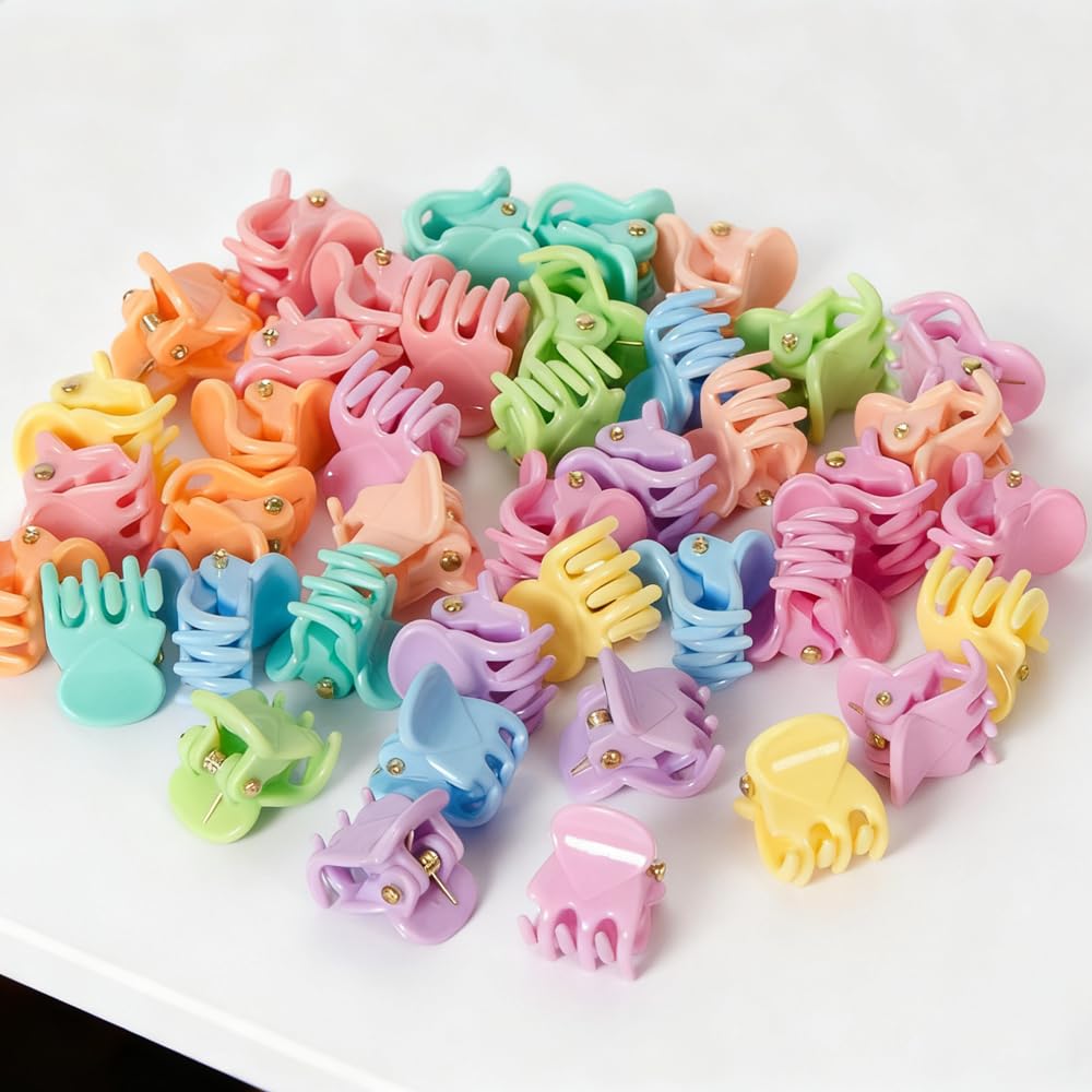 50 PCS Mini Hair Claw Clips? Bangs Strong Grip Multifunction Clamp Clips. (Macaron) Beauty and Personal Care Yongdeli