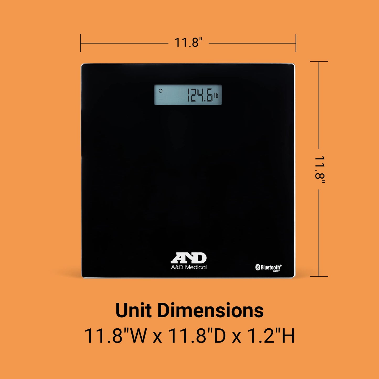 A&D Medical Digital Body Weight Scale - UC-352BLE - Bluetooth Bathroom Weight Machine, Syncs with A&D Heart Track App - 450lb (200kg) - Batteries…