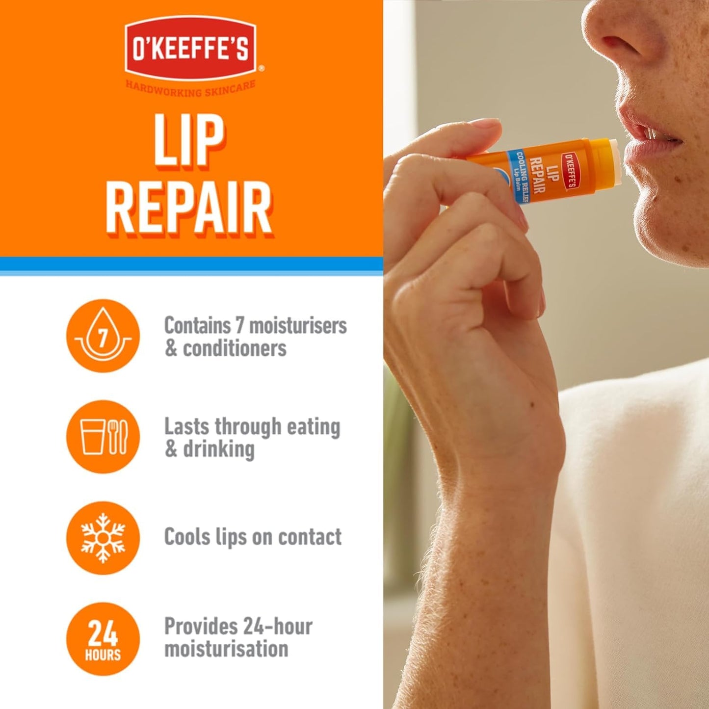 O'Keeffe's Lip Repair No Scent Lip Balm 0.15 oz. 1 pk