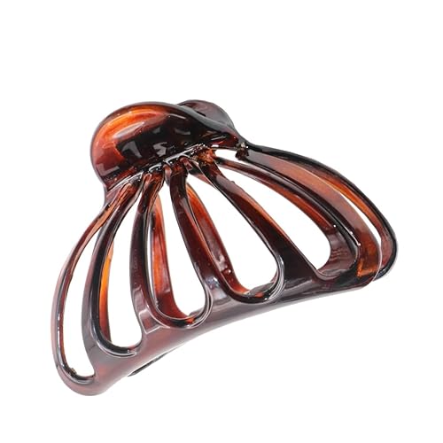 Parcelona French Octopus Large Wide Tortoise Shell Celluloid Acetate Jaw Hair Claw Clip for Women