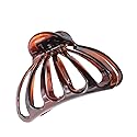 Parcelona French Octopus Large Wide Tortoise Shell Celluloid Acetate Jaw Hair Claw Clip for Women