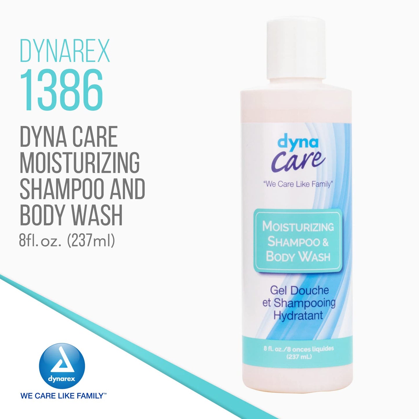 Dynarex Shampoo and Body Wash - Unisex, Moisturizing All-in-One Shampoo Body Wash for Skin & Hair - Mild Formula for Sensitive Skin - Tropical Scent