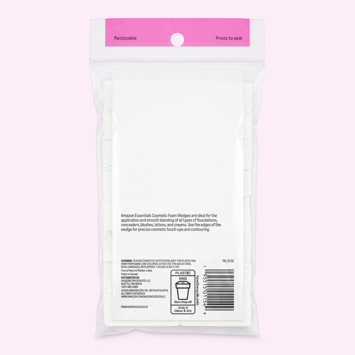 Amazon Essentials Cosmetic Foam Wedges For Makeup, 32 Count (Pack of 2) (Previously Amazon Basics) Beauty and Personal Care Amazon Essentials