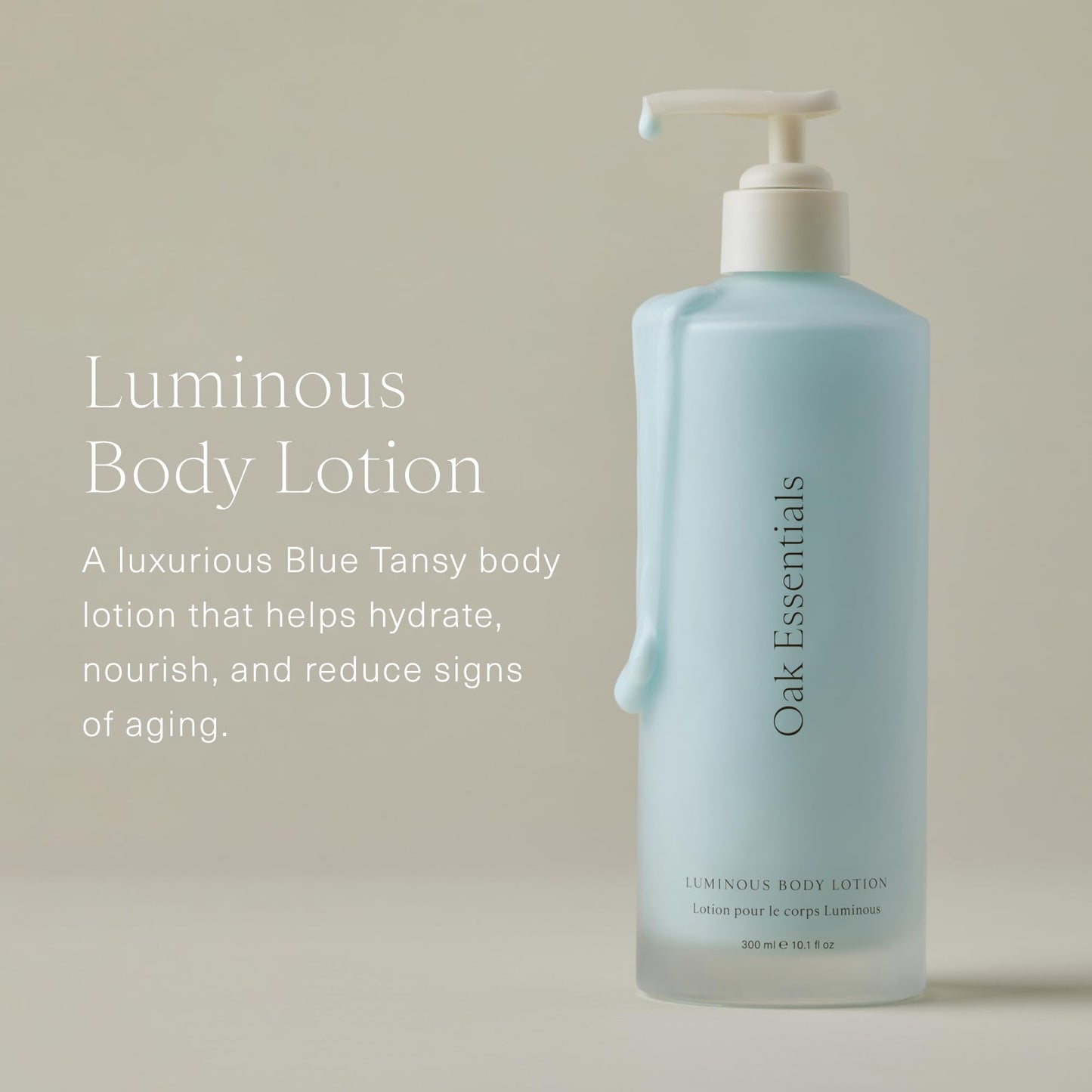 Oak Essentials Luminous Body Lotion, Travel Body Lotion for Women with Blue Tansy, Rose Oil, Shea Butter and Coconut Oil, Lightweight Moisturizer